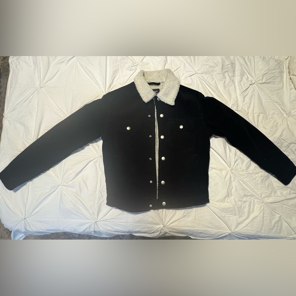 Vintage BDG Black Corduroy Jacket with Sherpa Collar